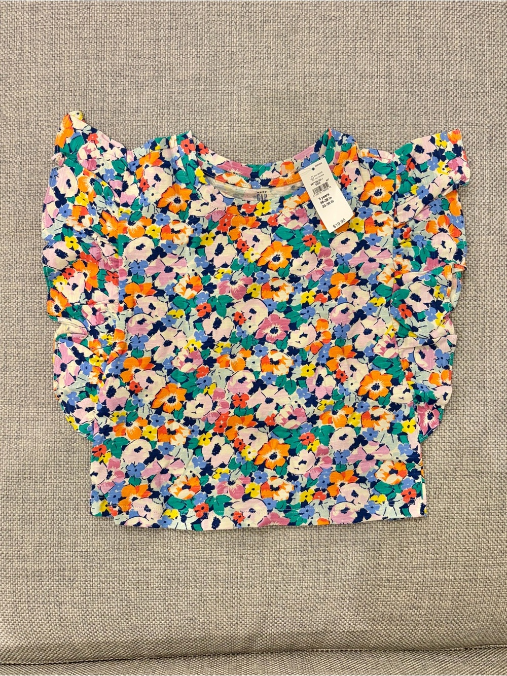 NWT Baby Gap Crinkle Gauze Top, 3T, multicolor floral